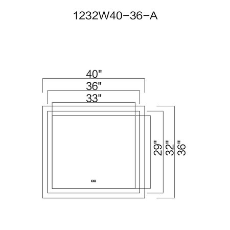 Cwi Lighting Rectangle Matte White Led 40 In. Mirror From Our Abril Collection 1232W40-36-A